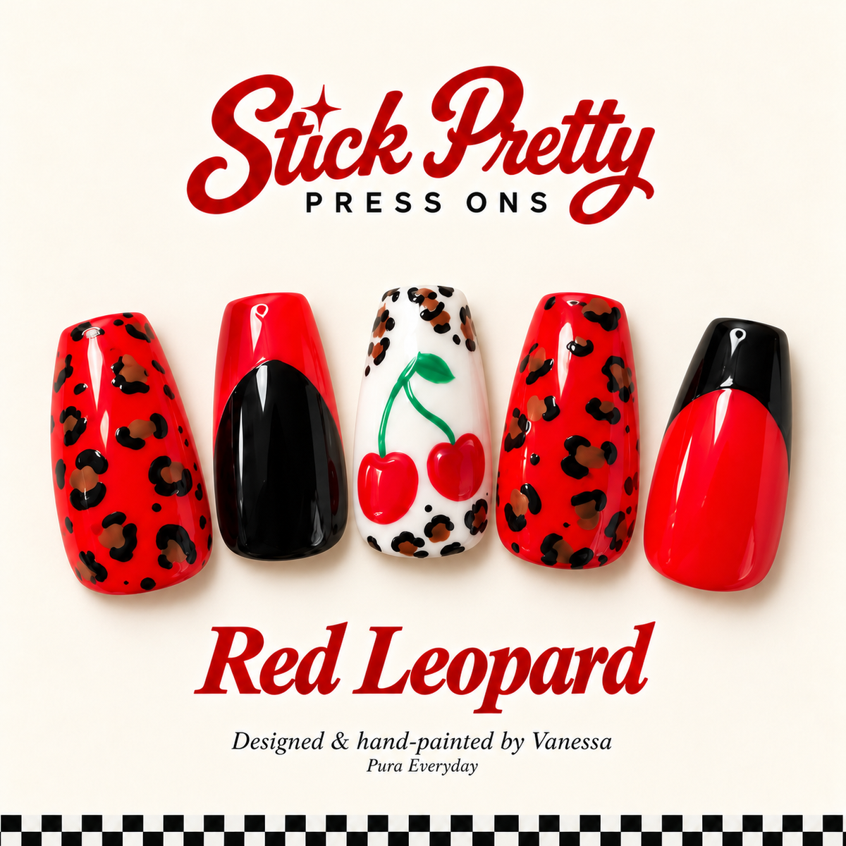 Stick Pretty — Hand-Painted Rockabilly Press-On Nails