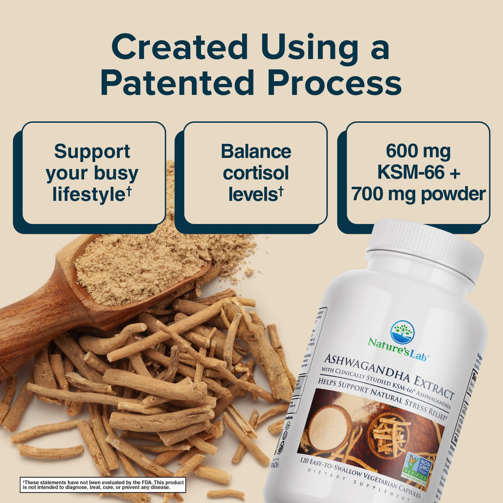Nature's Lab KSM-66® Ashwagandha Extract — 120 Capsules (2-Month Supply)