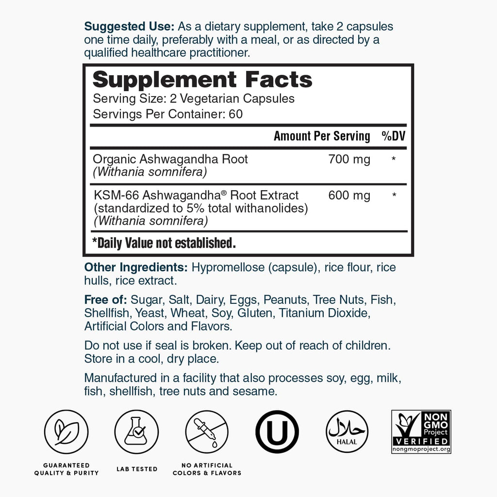 Nature's Lab KSM-66® Ashwagandha Extract — 120 Capsules (2-Month Supply)