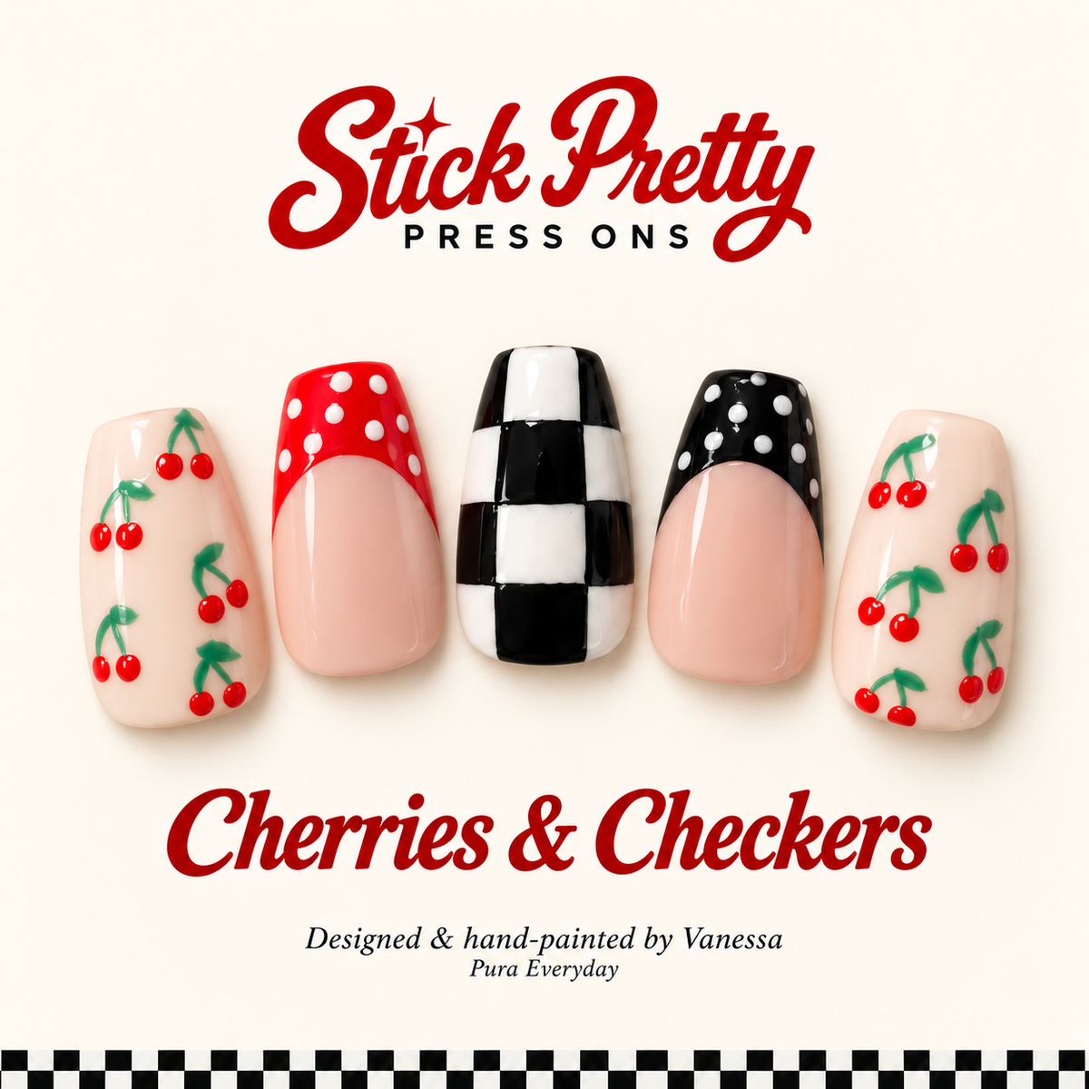 Stick Pretty — Hand-Painted Rockabilly Press-On Nails