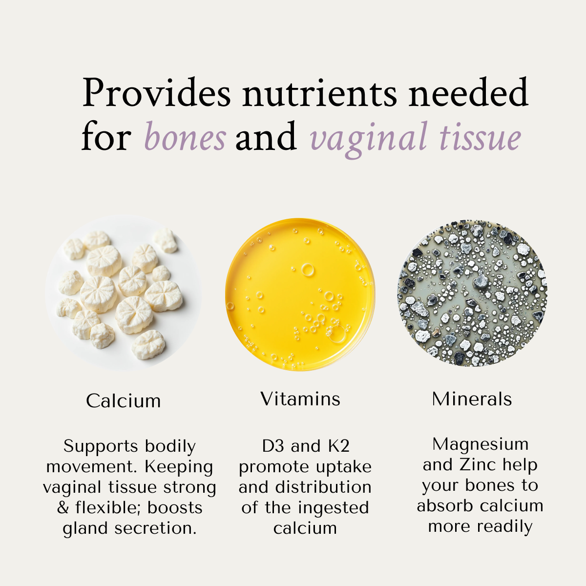 NeuEve Bone Support | Calcium, D3 & K2 Supplement for Bone & Vaginal Health