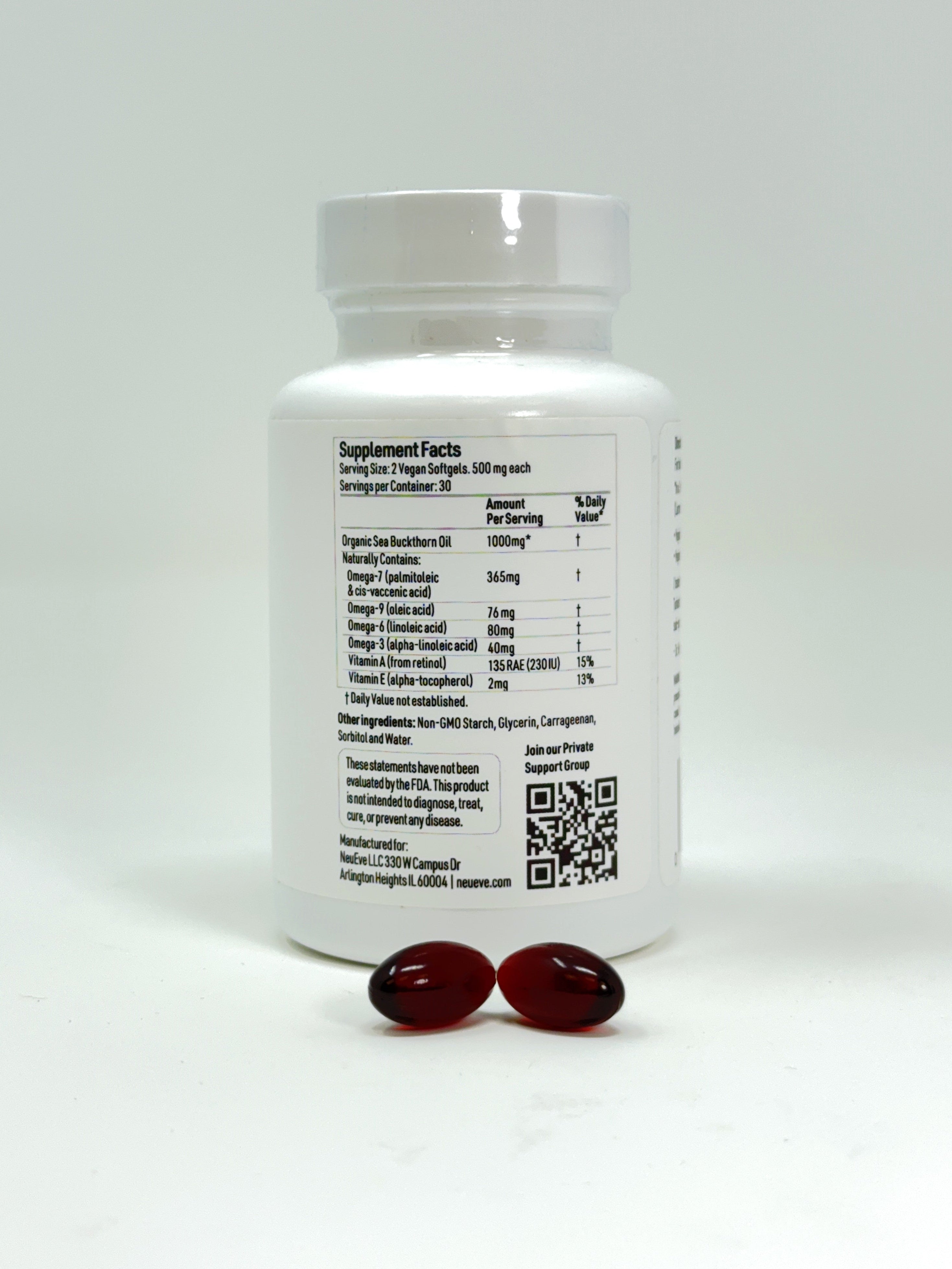 NeuEve Sea Buckthorn Oil | Omega-7 Supplement for Vaginal Dryness & Skin