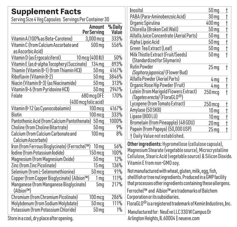 NeuEve Multivitamin | Complete Daily Supplement for Women in Menopause
