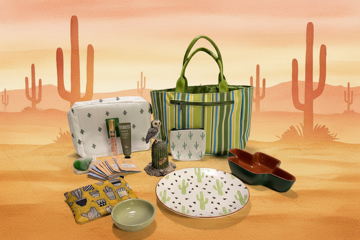 Prickly & Pretty Bundle - Cactus themed gift set with desert background