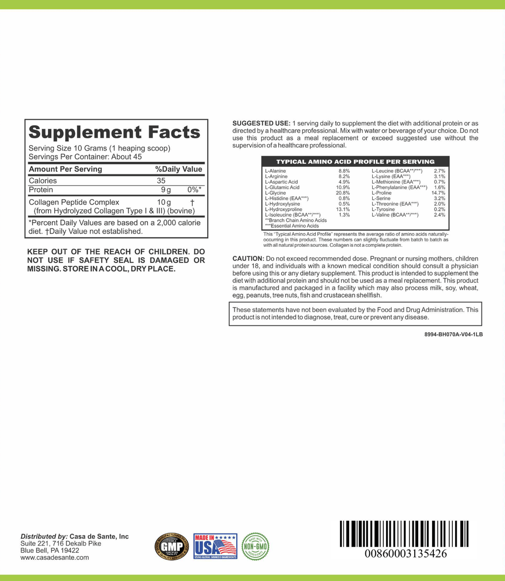 Elemental Collagen Peptides — Unflavored | Hair, Skin & Joint Support